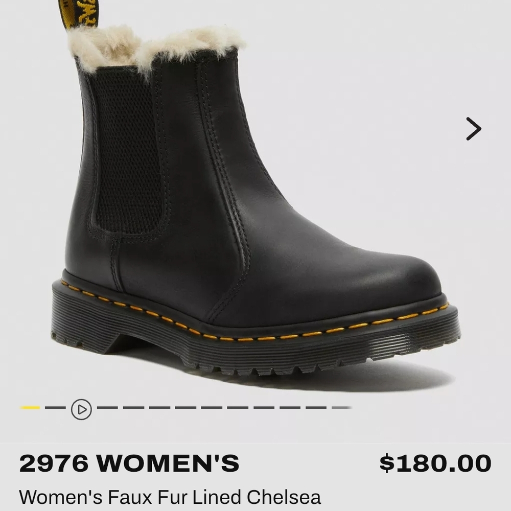 Dr. Martens Black Faux Fur Ankle Boots
